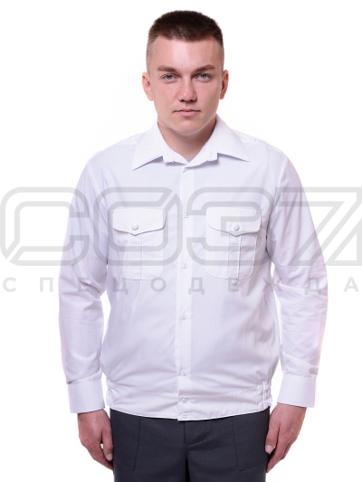 Рубашка форменная мужская МЧС дл.рук цв.белый тк.смесовая 1