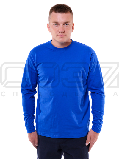 Футболка с длинным рукавом цв.василёк тк.кулирка 1